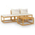4 Piece Garden Lounge Set with Cushion Cream Solid Acacia Wood