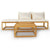 4 Piece Garden Lounge Set with Cushion Cream Solid Acacia Wood