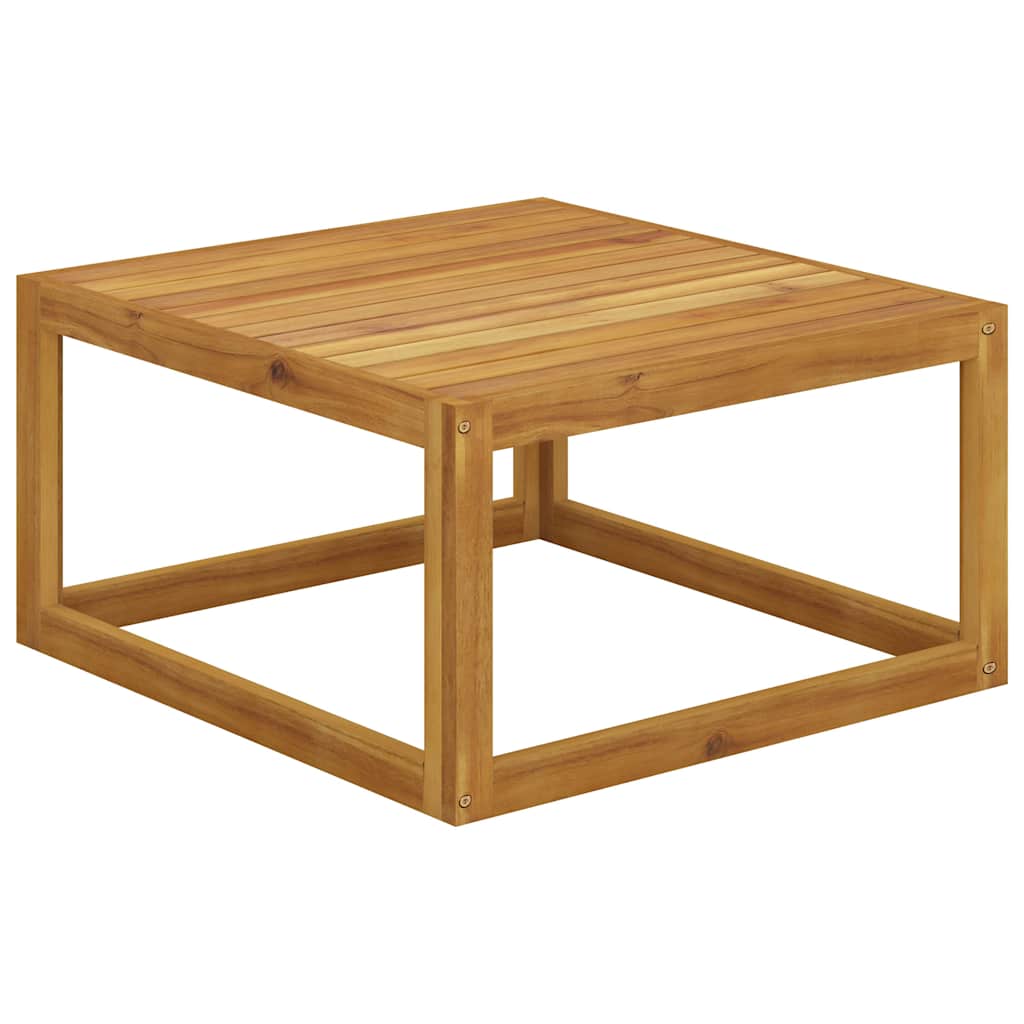 4 Piece Garden Lounge Set with Cushion Cream Solid Acacia Wood