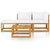 4 Piece Garden Lounge Set with Cushion Cream Solid Acacia Wood