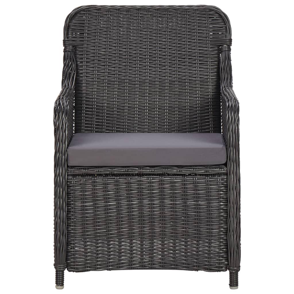 9 Piece Outdoor Dining Set Poly Rattan Black