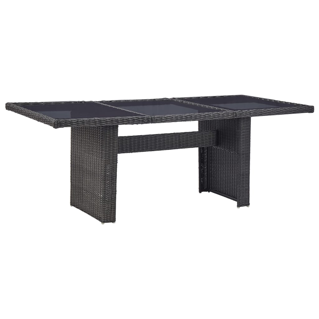 11 Piece Outdoor Dining Set Poly Rattan Black