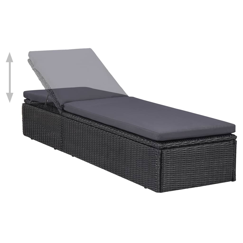 11 Piece Outdoor Dining Set Poly Rattan Black