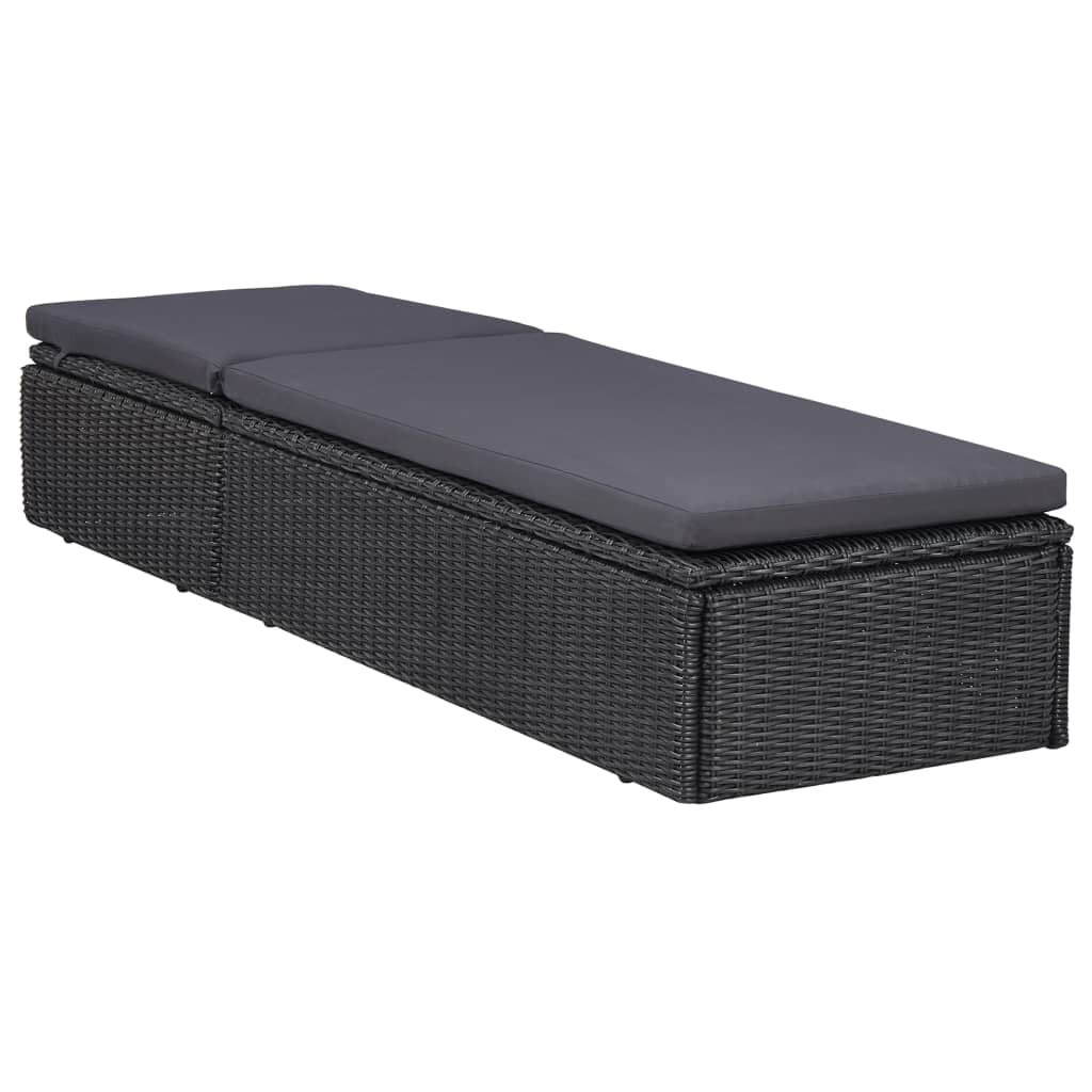 11 Piece Outdoor Dining Set Poly Rattan Black