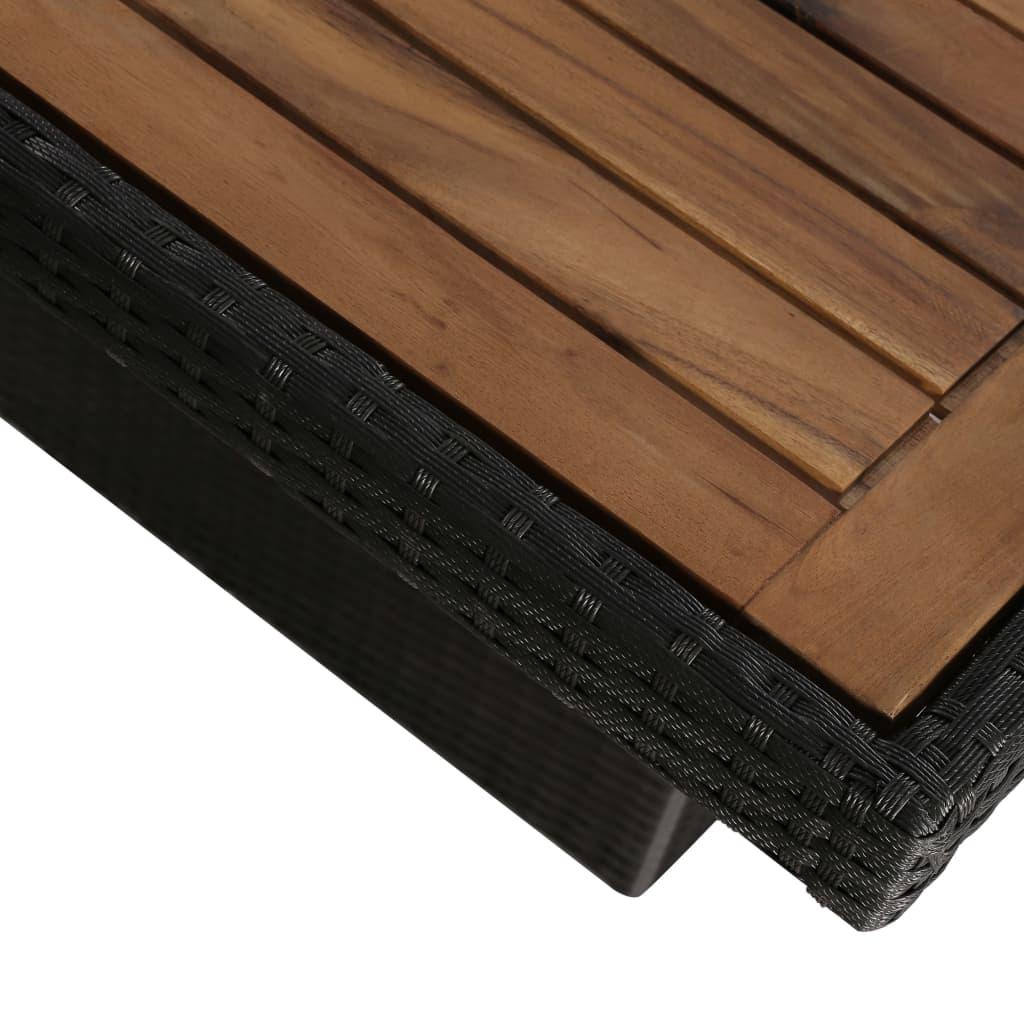 9 Piece Outdoor Dining Set with Cushions Poly Rattan Black