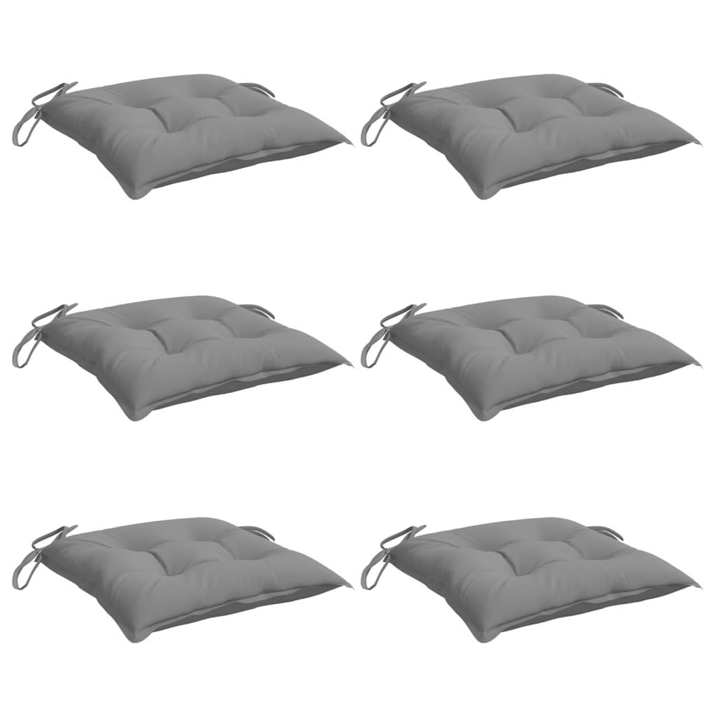 Chair Cushions 6 pcs Grey 40x40x7 cm Oxford Fabric