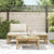 3 Piece Garden Lounge Set with Cream White Cushions Bamboo