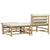 3 Piece Garden Lounge Set with Cream White Cushions Bamboo