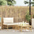 3 Piece Garden Lounge Set with Cream White Cushions Bamboo