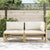 2 Piece Garden Lounge Set with Cream White Cushions Bamboo