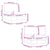 2 Piece Garden Lounge Set with Cream White Cushions Bamboo