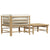 2 Piece Garden Lounge Set with Cream White Cushions Bamboo
