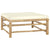 Garden Footrest with Cream White Cushion Bamboo
