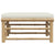 Garden Footrest with Cream White Cushion Bamboo