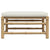 Garden Footrest with Cream White Cushion Bamboo