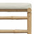 Garden Footrest with Cream White Cushion Bamboo
