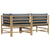 2 Piece Garden Lounge Set with Dark Grey Cushions Bamboo