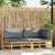 2 Piece Garden Lounge Set with Dark Grey Cushions Bamboo
