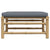 Garden Footrest with Dark Grey Cushion Bamboo