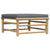 Garden Footrest with Dark Grey Cushion Bamboo