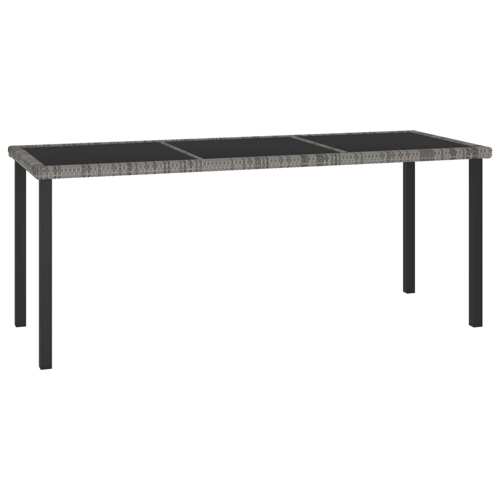 Garden Dining Table Grey 180x70x73 cm Poly Rattan