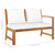 4 Piece Garden Lounge Set with Cushion Cream Solid Acacia Wood