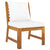 6 Piece Garden Lounge Set with Cushion Cream Solid Acacia Wood