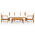 9 Piece Garden Lounge Set with Cushion Cream Solid Acacia Wood