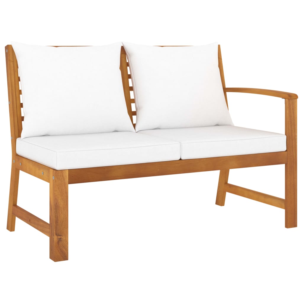 9 Piece Garden Lounge Set with Cushion Cream Solid Acacia Wood