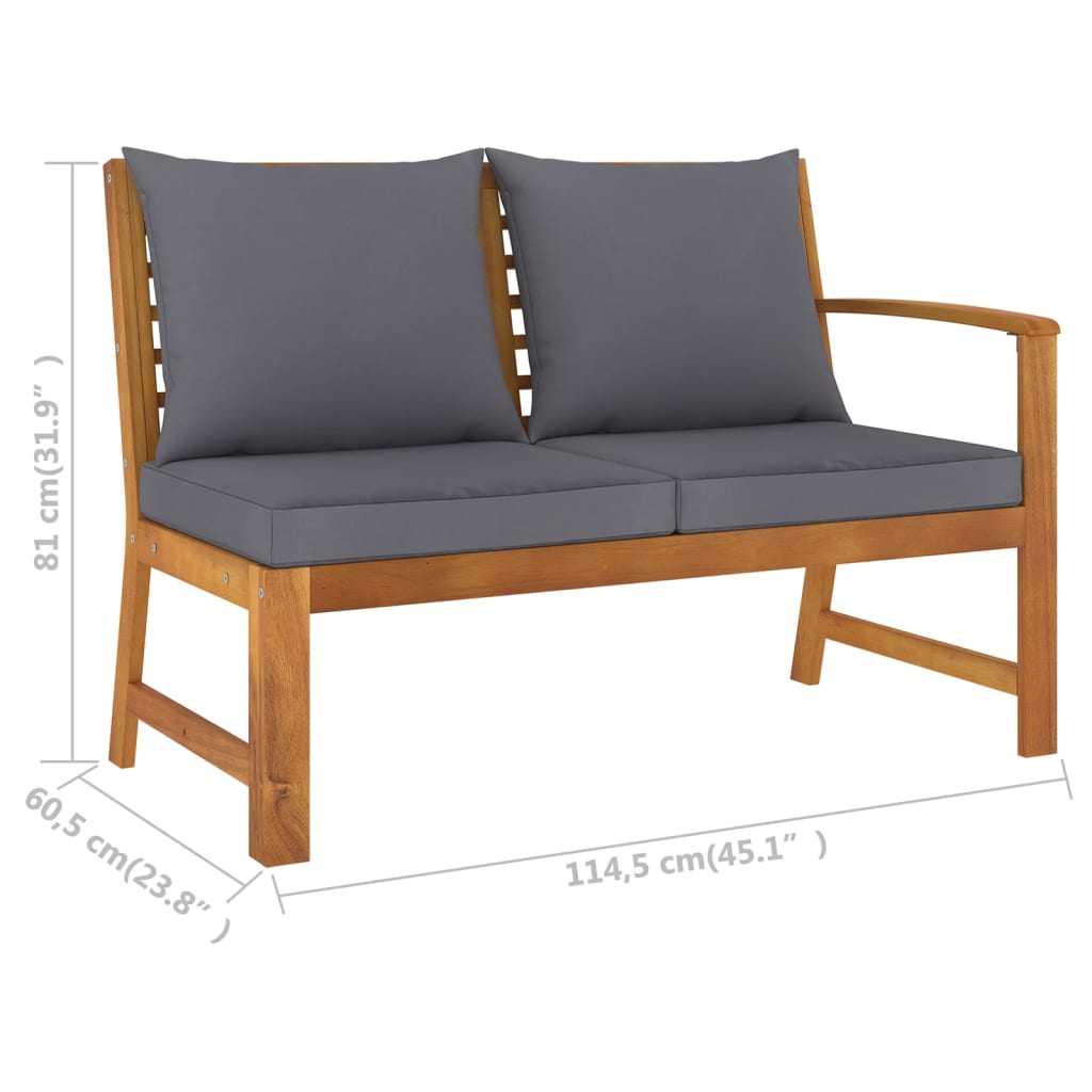 9 Piece Garden Lounge Set with Cushion Solid Acacia Wood