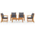 5 Piece Garden Lounge Set with Cushion Solid Acacia Wood