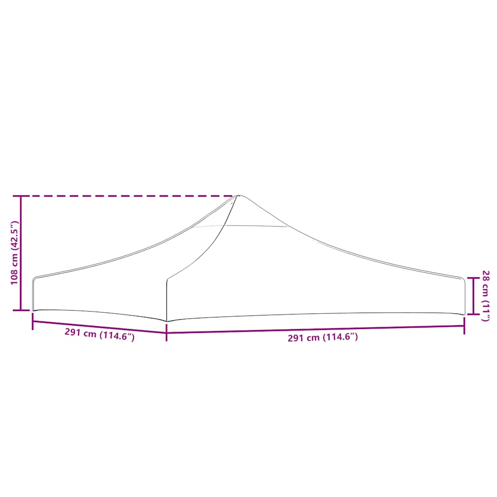 Party Tent Roof 3x3 m Beige 270 g/m²