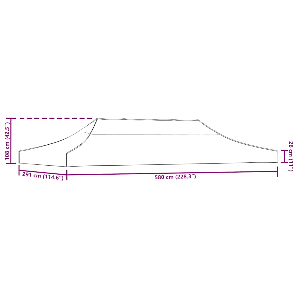 Party Tent Roof 6x3 m Terracotta 270 g/m²