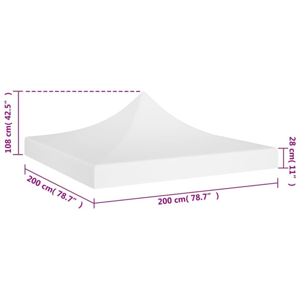 Party Tent Roof 2x2 m White 270 g/m²