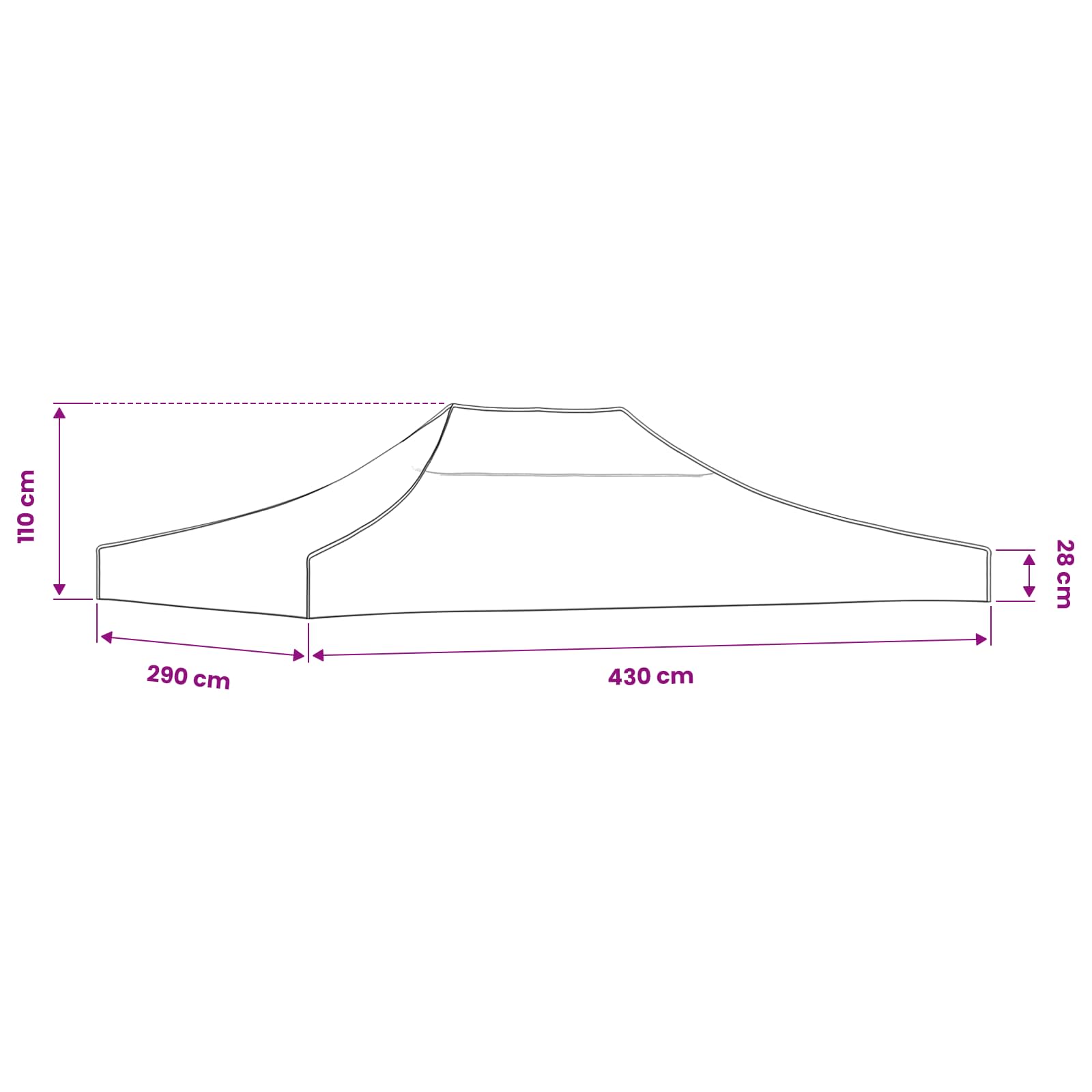 Party Tent Roof 4.5x3 m White 270 g/m²