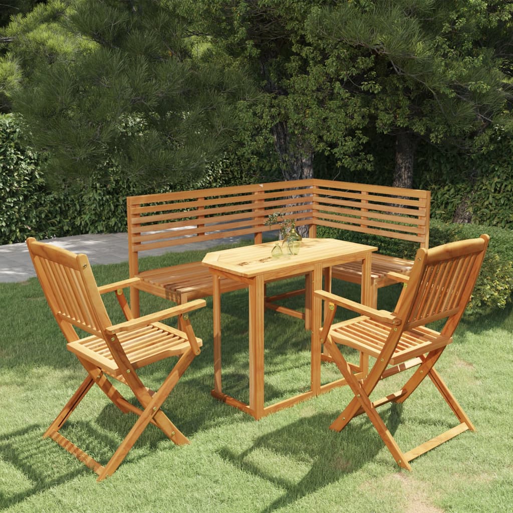 4 Piece Bistro Set Solid Wood Acacia