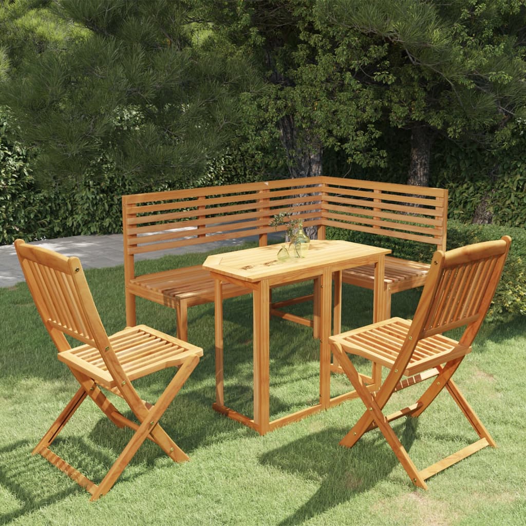 4 Piece Bistro Set Solid Wood Acacia