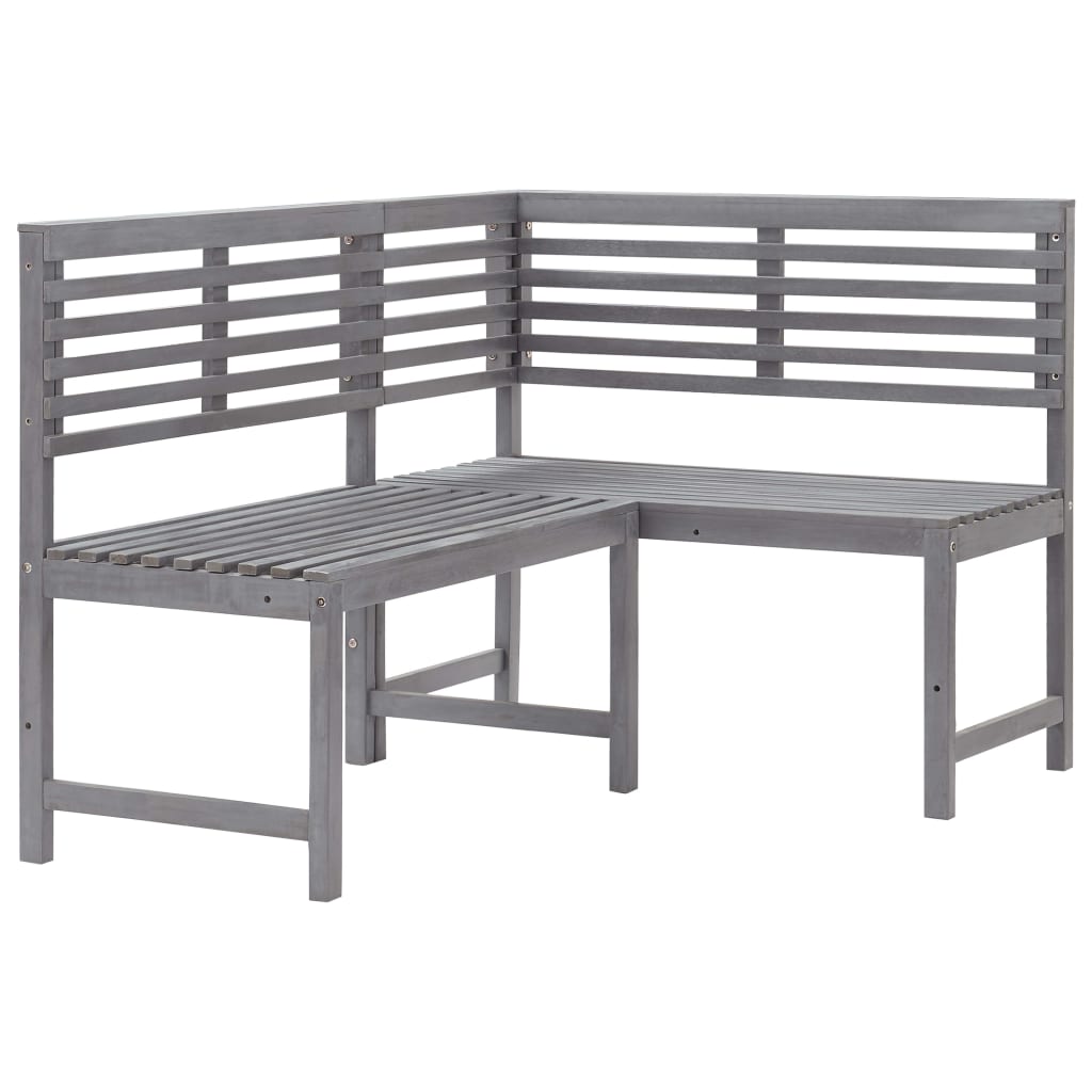 2 Piece Bistro Set Solid Acacia Wood Grey