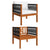 5 Piece Garden Lounge Set with Cushions Cream Wood Acacia&Rope