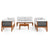 9 Piece Garden Lounge Set with Cushions Cream Wood Acacia&Rope