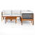 6 Piece Garden Lounge Set with Cushions Cream Wood Acacia&Rope