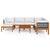 8 Piece Garden Lounge Set with Cushions Cream Wood Acacia&Rope