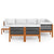 10 Piece Garden Lounge Set with Cushions Cream Wood Acacia&Rope