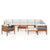 12 Piece Garden Lounge Set with Cushions Cream Solid Acacia Wood