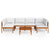 7 Piece Garden Lounge Set with Cushions Cream Wood Acacia&Rope