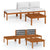 4 Piece Garden Lounge Set with Cushions Cream Solid Acacia Wood