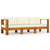 3-Seater Garden Sofa with Cream White Cushions Solid Acacia Wood
