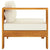 3-Seater Garden Sofa with Cream White Cushions Solid Acacia Wood