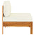 3-Seater Garden Sofa with Cream White Cushions Solid Acacia Wood