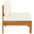4-Seater Garden Sofa with Cream White Cushions Solid Acacia Wood